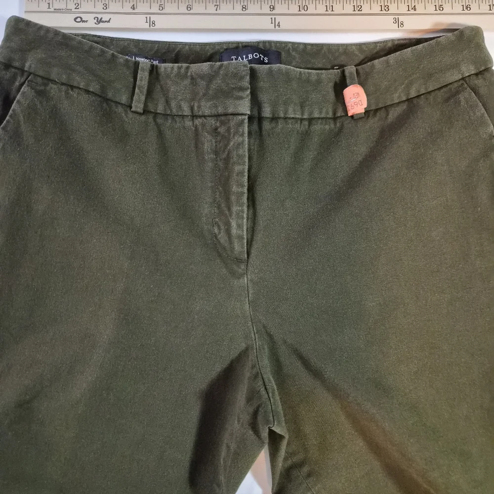 ​Talbots Greenwich Refined Denim Wide-Leg Trousers - Green - High-Waist - 16P - Picture 2 of 9